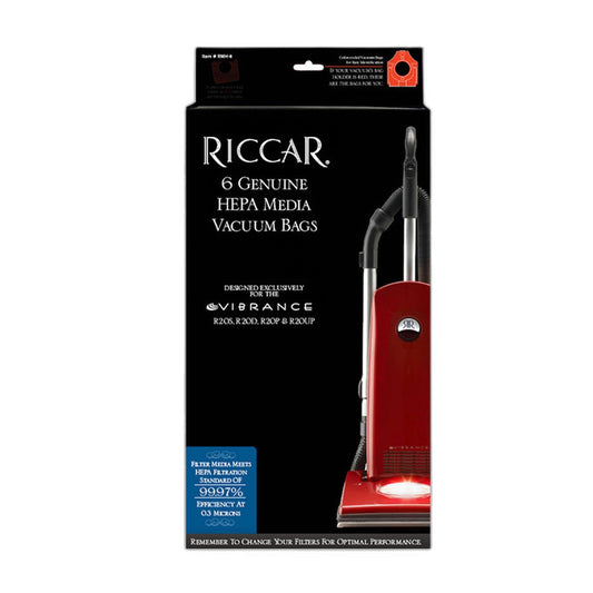 Riccar RMH-6 Type M HEPA Bags for Vibrance R20, 6-Pack