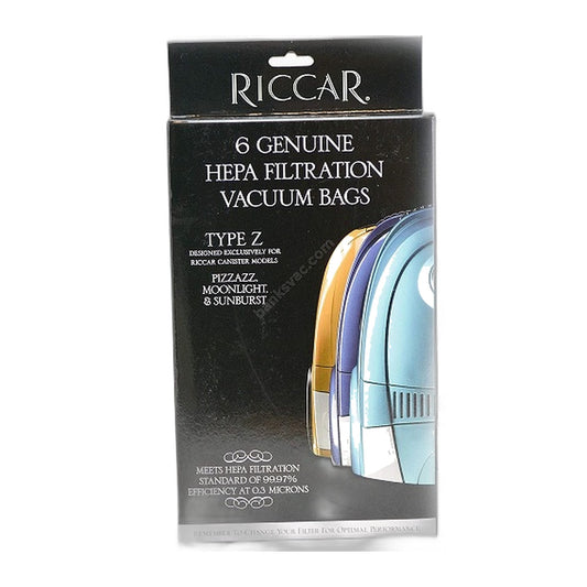 Riccar RZH-6 Type Z HEPA Bags for Moonlight & Sunburst, 6-Pack