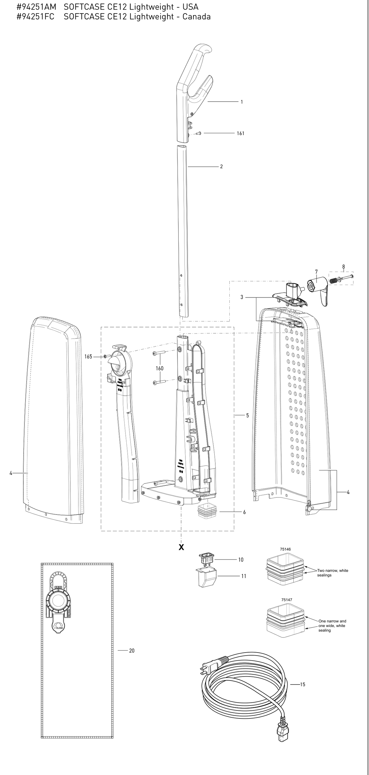 SEBO SOFTCASE CE12 exploded parts diagram