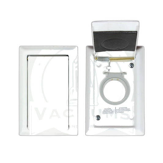VacuMaid White Metal Standard Inlet Valve with Low-Voltage Pin Jacks