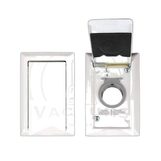 VacuMaid White Metal Central Vacuum Inlet Valve with Microswitch, 1-1/4"